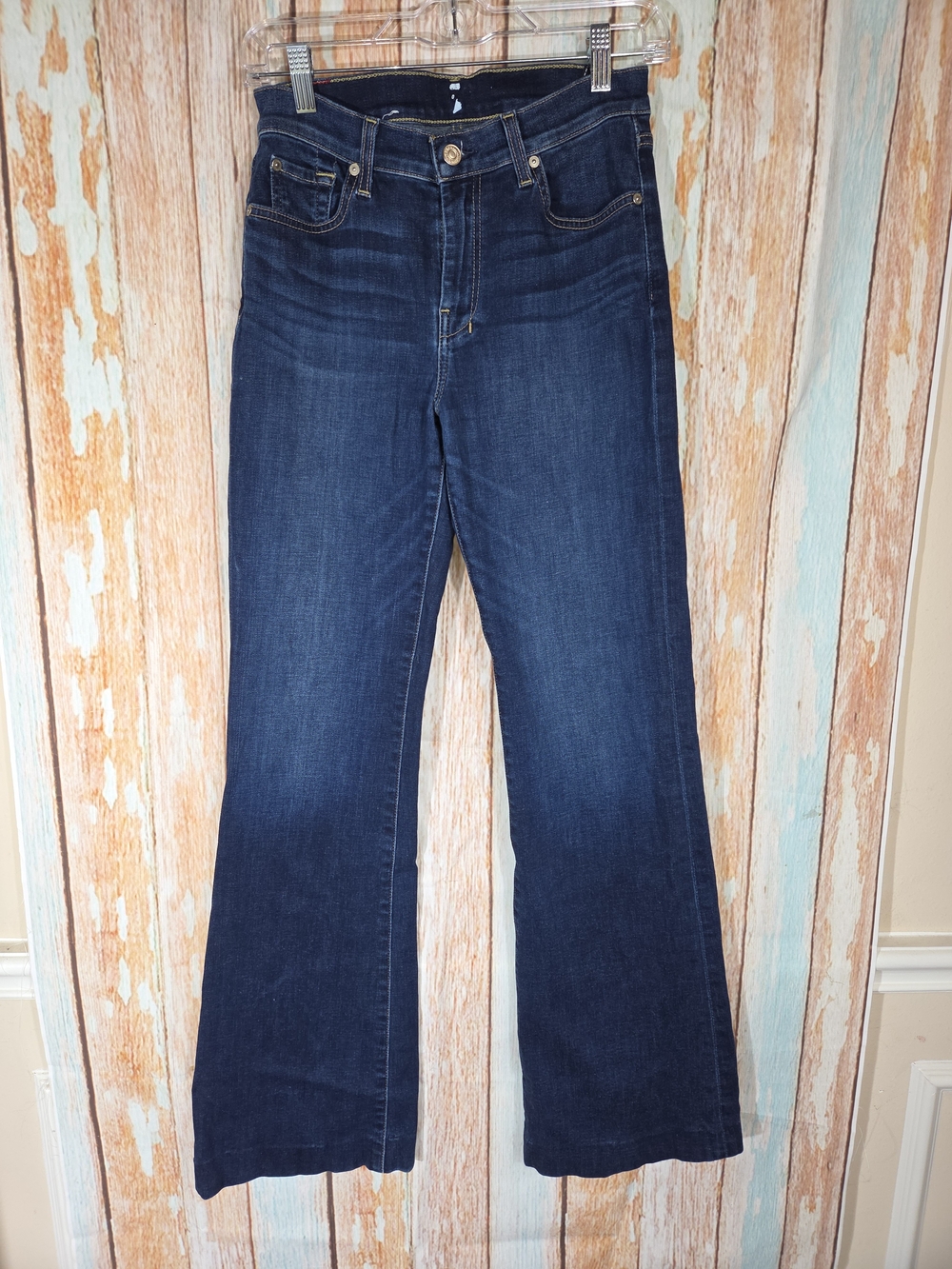 7 For All Mankind Women's Dark Indigo Flare Jeans. Size 28